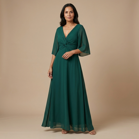 Lucía - Abito in chiffon con scollo a V