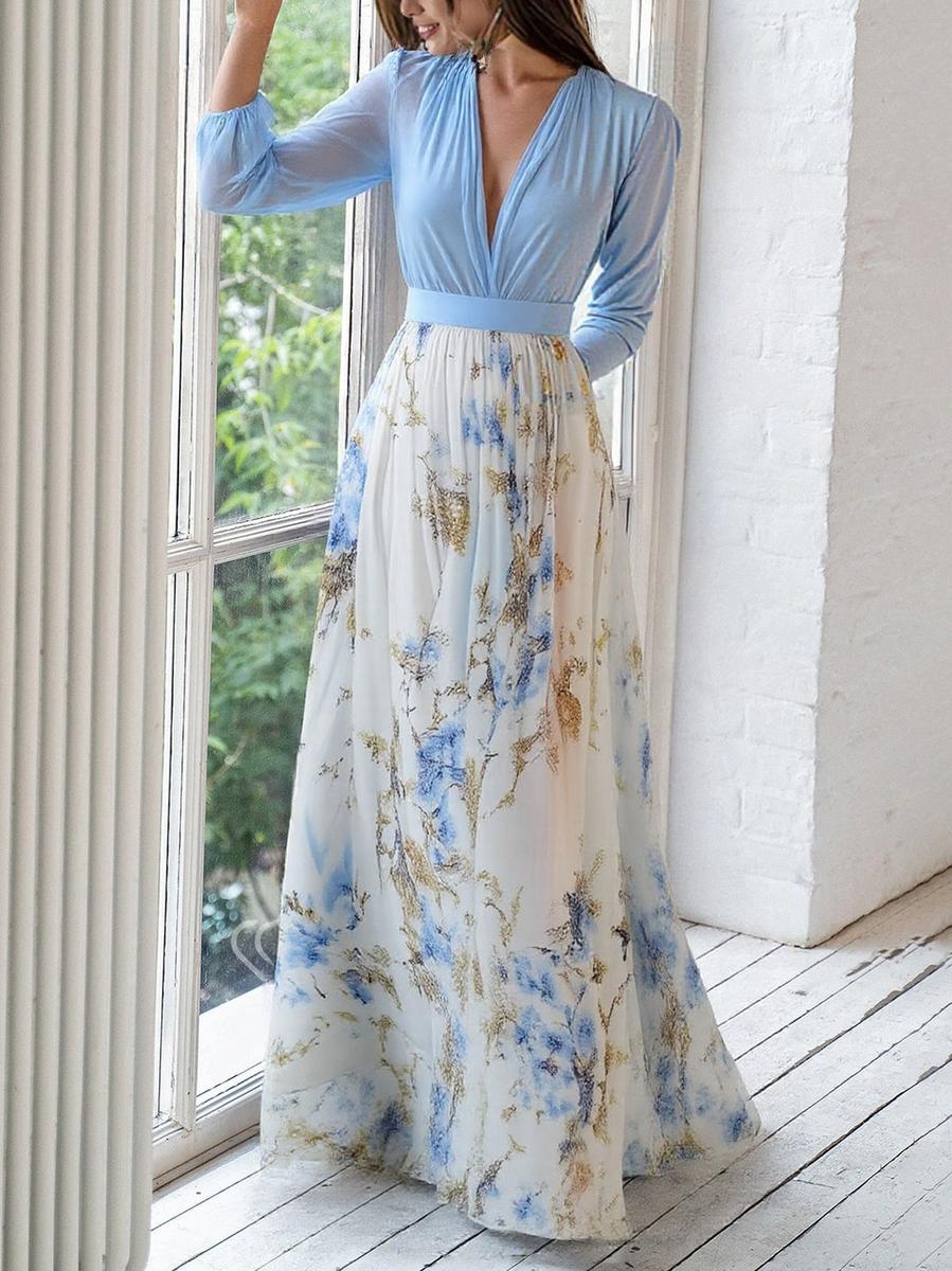 Éléonore – Abito lungo elegante con stampa floreale