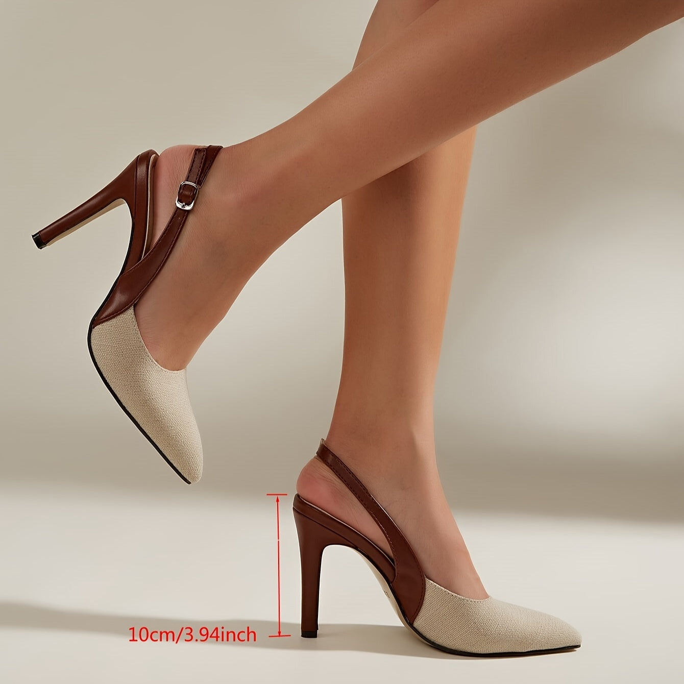 Amelia™ | Scarpe con tacco con tallone aperto e dettagli a contrasto