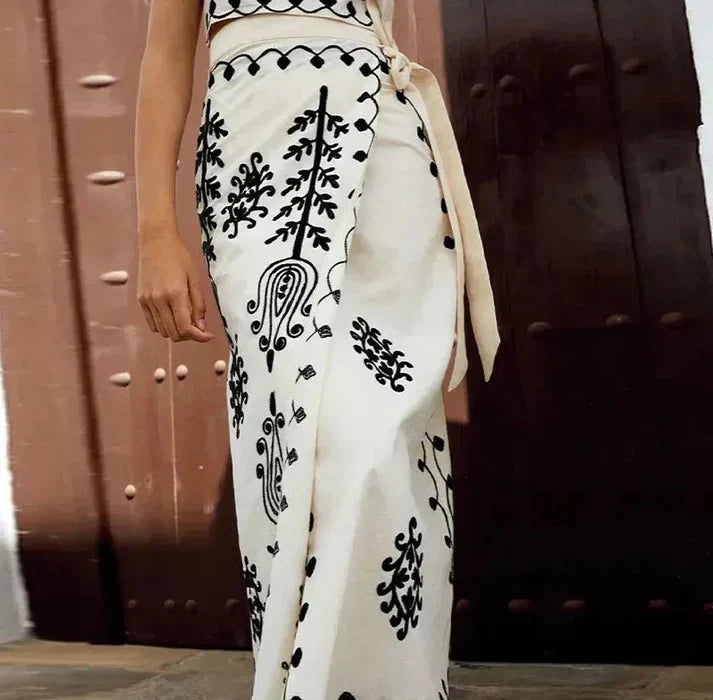 Violeta | Conjunto fluido de top y falda larga