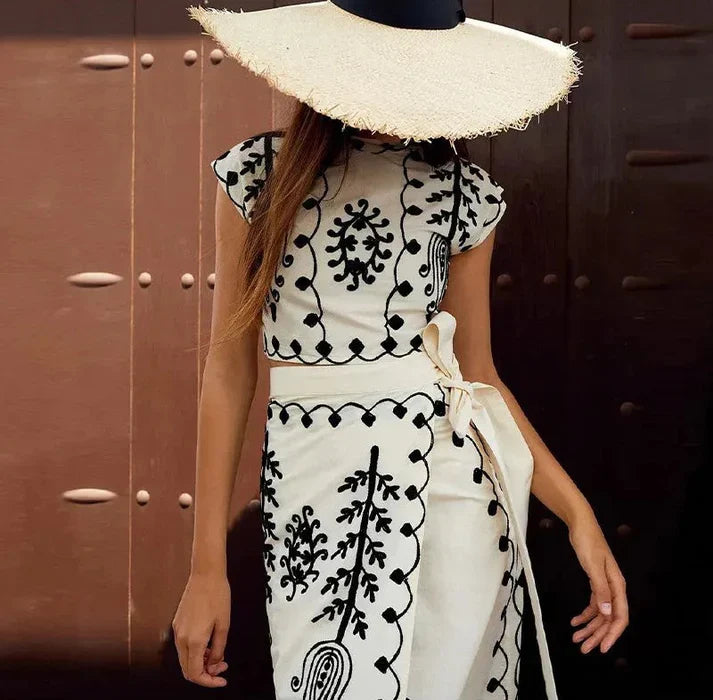 Violeta | Conjunto fluido de top y falda larga