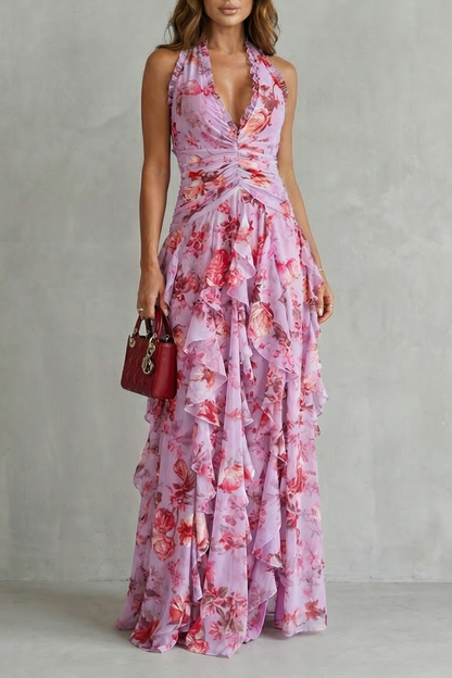 Belladina | Abito lungo con scollo halter