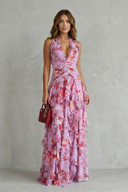 Belladina | Abito lungo con scollo halter