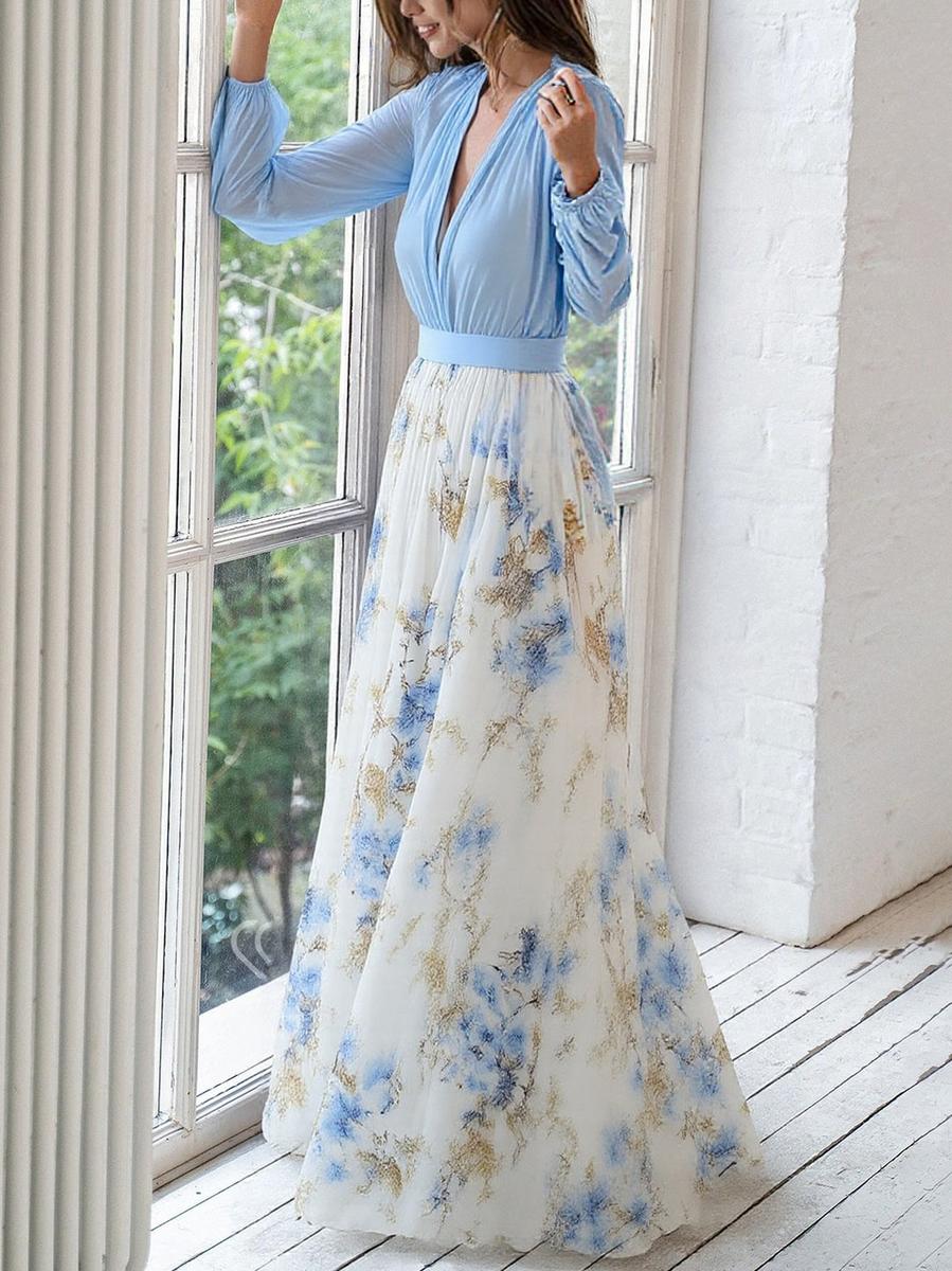 Éléonore – Abito lungo elegante con stampa floreale