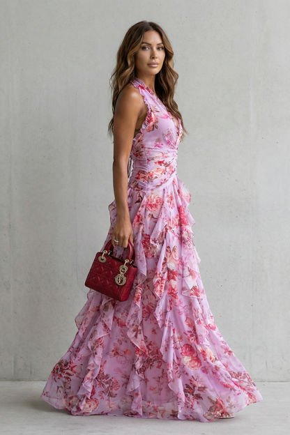 Belladina | Abito lungo con scollo halter