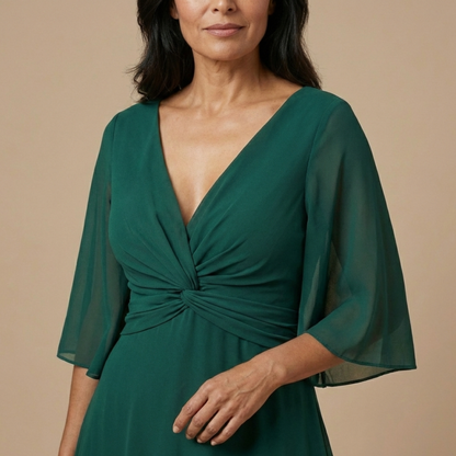 Lucía - Abito in chiffon con scollo a V