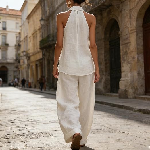 Ainhoa | Completo a due pezzi con texture in lino