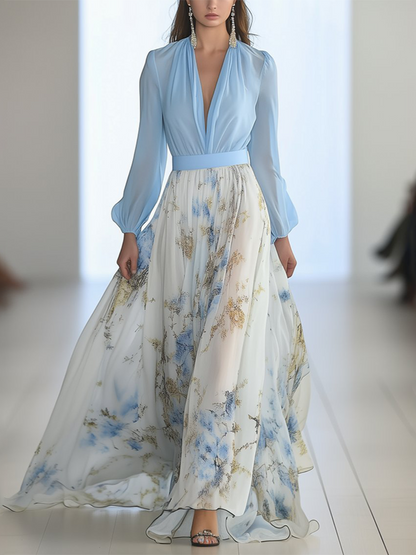 Éléonore – Abito lungo elegante con stampa floreale