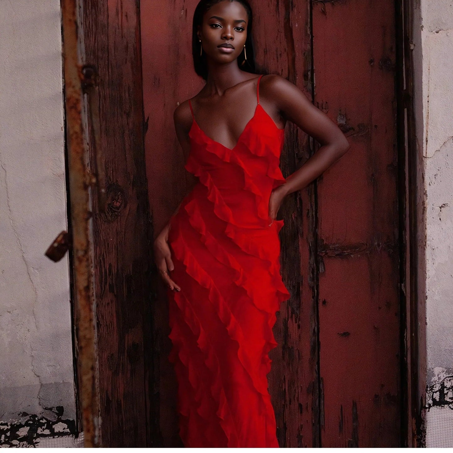 Isabella - Vestido Largo Elegante con Volantes