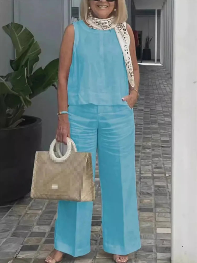 Cecilia | Conjunto Dos Piezas de Algodón y Lino