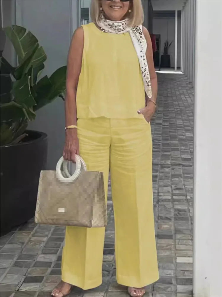 Cecilia | Conjunto Dos Piezas de Algodón y Lino