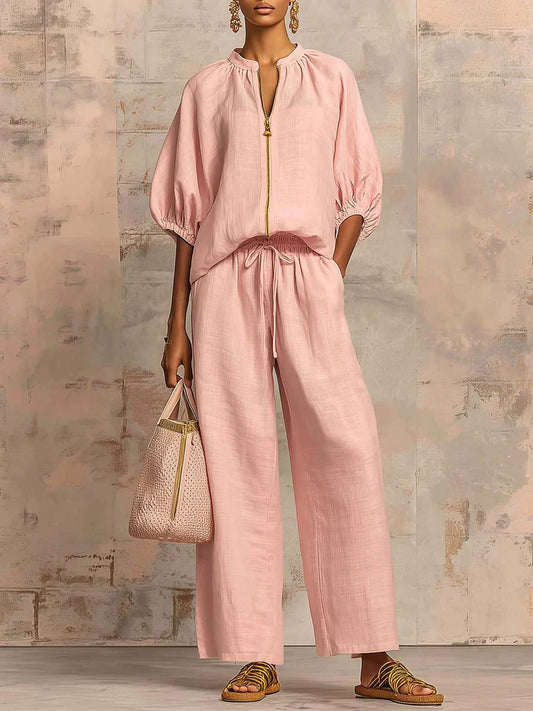 Alba | Completo a due pezzi: camicia in stile rilassato e pantaloni a gamba larga