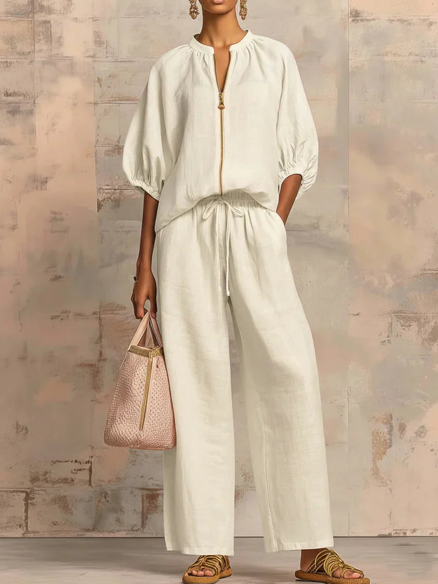 Alba | Completo a due pezzi: camicia in stile rilassato e pantaloni a gamba larga