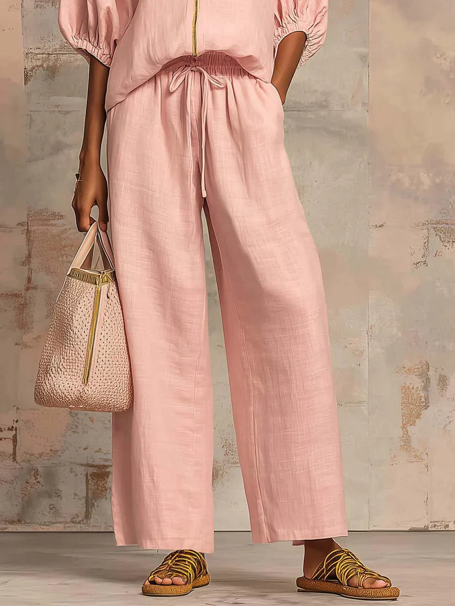 Alba | Completo a due pezzi: camicia in stile rilassato e pantaloni a gamba larga