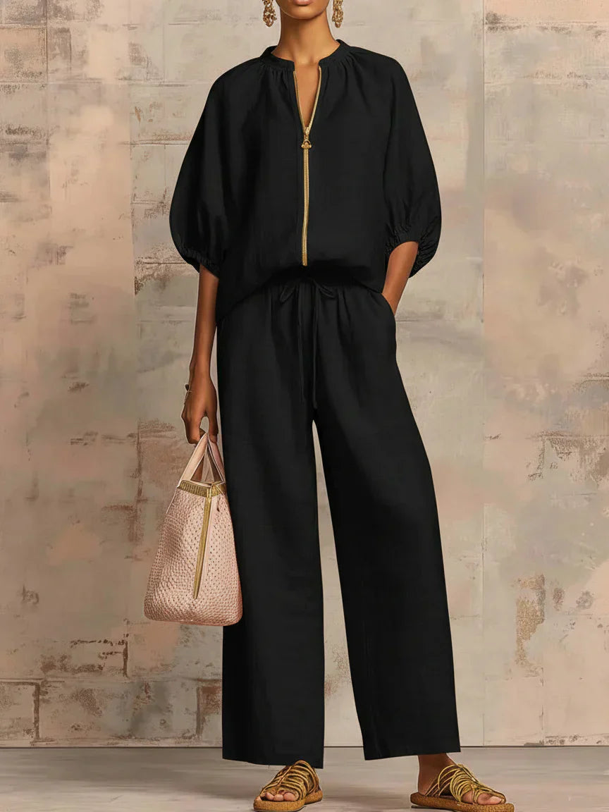 Alba | Completo a due pezzi: camicia in stile rilassato e pantaloni a gamba larga