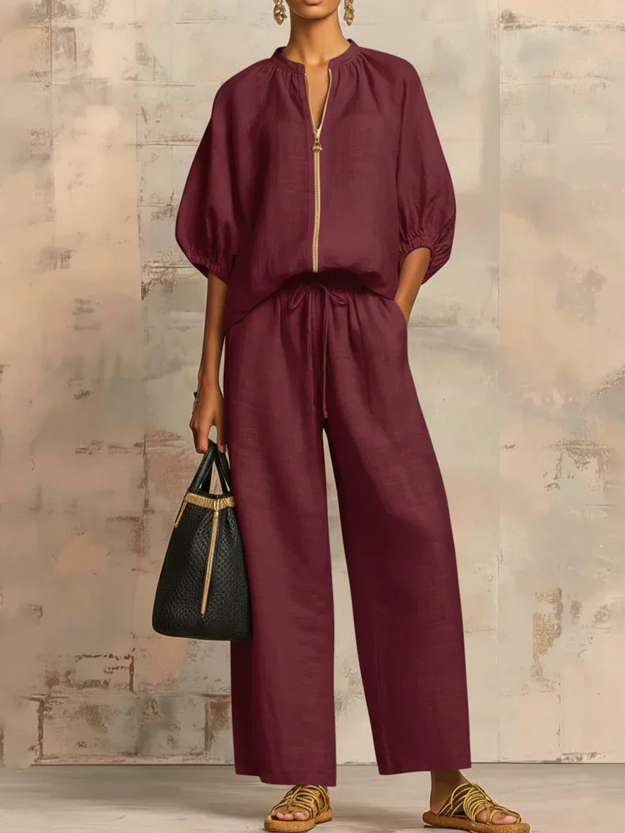 Alba | Completo a due pezzi: camicia in stile rilassato e pantaloni a gamba larga