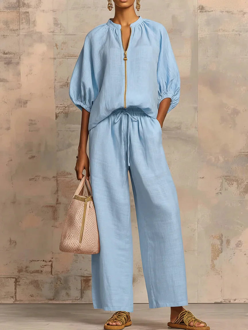 Alba | Completo a due pezzi: camicia in stile rilassato e pantaloni a gamba larga